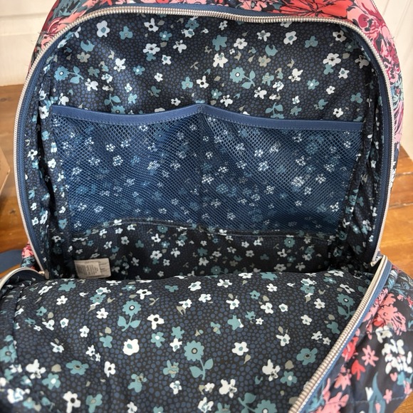 Vera Bradley Cabbage Rose Cabernet Print Quilted XL Campus Backpack main image 9